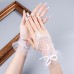 Перчатки кружевные белые, женские, сетчатые без пальцев, короткие ажурные