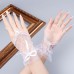 Перчатки кружевные белые, женские, сетчатые без пальцев, короткие ажурные