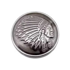Кончо для изделий из кожи Индеец, 5 шт., 30 мм, цвет античное серебро